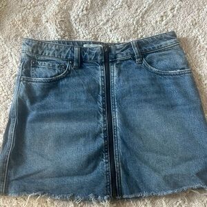 Free people zip up denim skirt